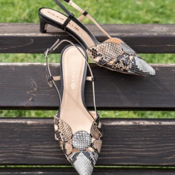 CHANTAL Tomaia Snake Sling Back Mid Heels SHOES
