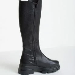 BLUEONBLUE Tommy Long Black Combat Boots