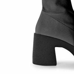 AKAADA Umi Black Stretch Leather Chunky Ankle Boots NEW IN