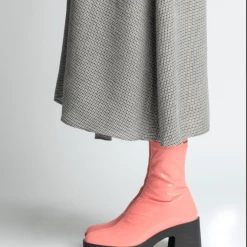 AKAADA NEW IN Umi Flamingo Pink Stretch Patent Chunky Ankle Boots 23 AKAADA NEW IN Umi Flamingo Pink Stretch Patent Chunky Ankle Boots