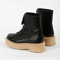 BUKELA Vela Front Zip Black Ankle Boots