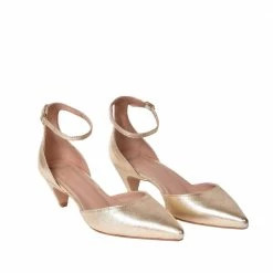 MADE 94 Viki Metallic Gold Leather Shoes