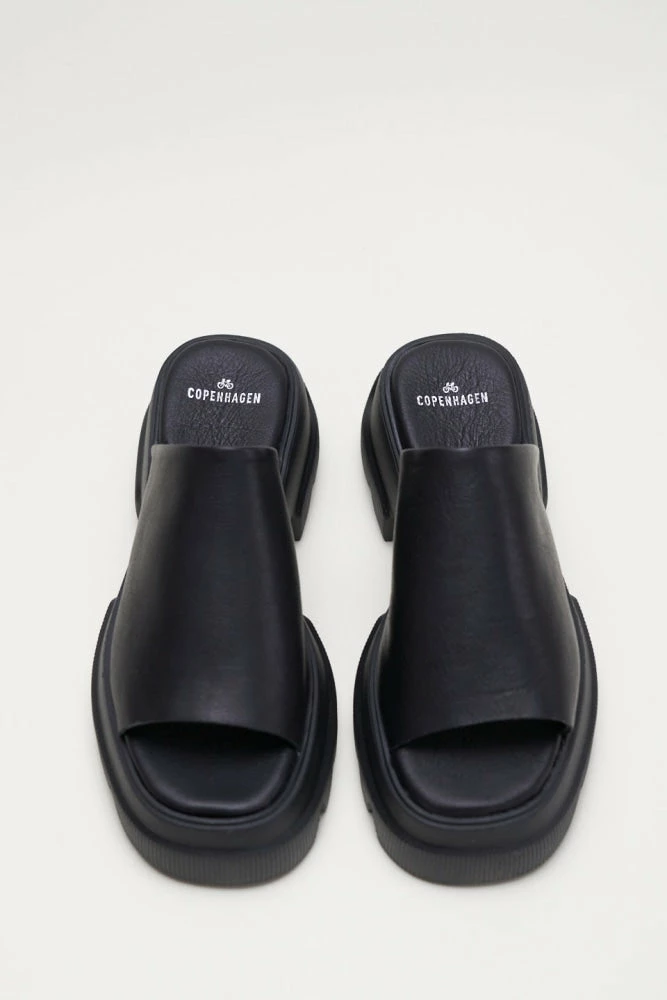 COPENHAGEN STUDIOS Vitello Black Chunky Slides Sandals SHOES 5 COPENHAGEN STUDIOS Vitello Black Chunky Slides Sandals SHOES