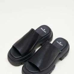 COPENHAGEN STUDIOS Vitello Black Chunky Slides Sandals SHOES 12 COPENHAGEN STUDIOS Vitello Black Chunky Slides Sandals SHOES