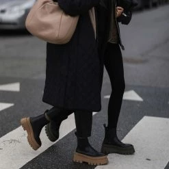 COPENHAGEN STUDIOS Vitello Black Green Chelsea Boots NEW IN