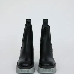 COPENHAGEN STUDIOS SHOES Vitello Black Mid Grey Ankle Boots
