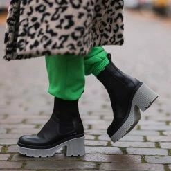 COPENHAGEN STUDIOS SHOES Vitello Black Mid Grey Ankle Boots