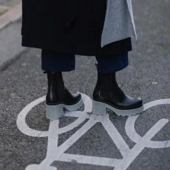 COPENHAGEN STUDIOS SHOES Vitello Black Mid Grey Ankle Boots