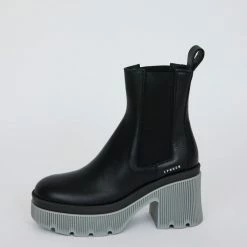 COPENHAGEN STUDIOS SHOES Vitello Black Mid Grey Ankle Boots