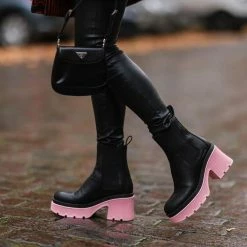 COPENHAGEN STUDIOS Vitello Black Rose Ankle Boots SHOES