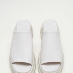 COPENHAGEN STUDIOS Vitello Eggshell Chunky Slides Sandals