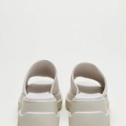 COPENHAGEN STUDIOS Vitello Eggshell Chunky Slides Sandals