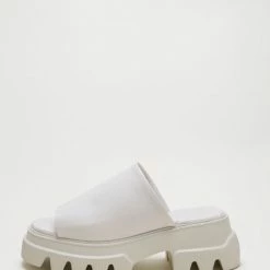COPENHAGEN STUDIOS Vitello Eggshell Chunky Slides Sandals