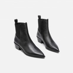 FLATTERED Willow Leather Black Boots SHOES