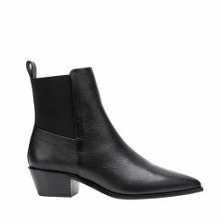 FLATTERED Willow Leather Black Boots SHOES