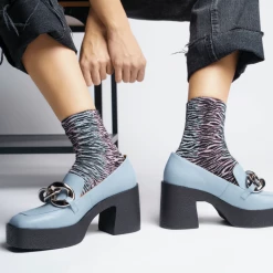 AKAADA Yo Sky Blue Chunky Loafers NEW IN 18 AKAADA Yo Sky Blue Chunky Loafers NEW IN