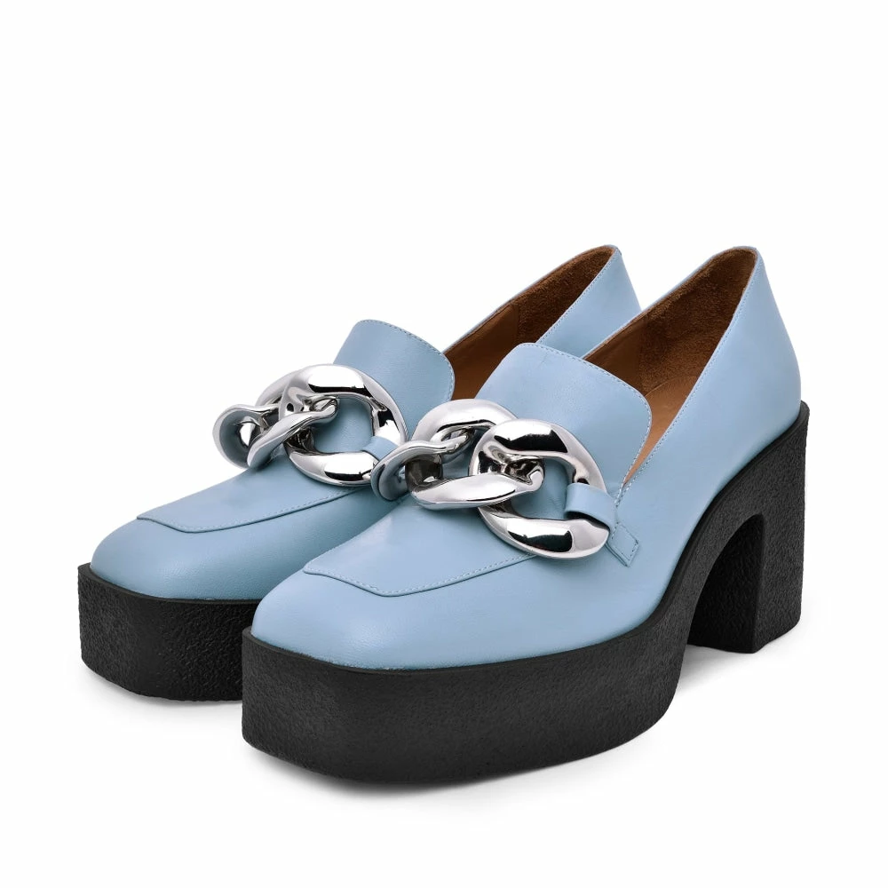 AKAADA Yo Sky Blue Chunky Loafers NEW IN 5 AKAADA Yo Sky Blue Chunky Loafers NEW IN