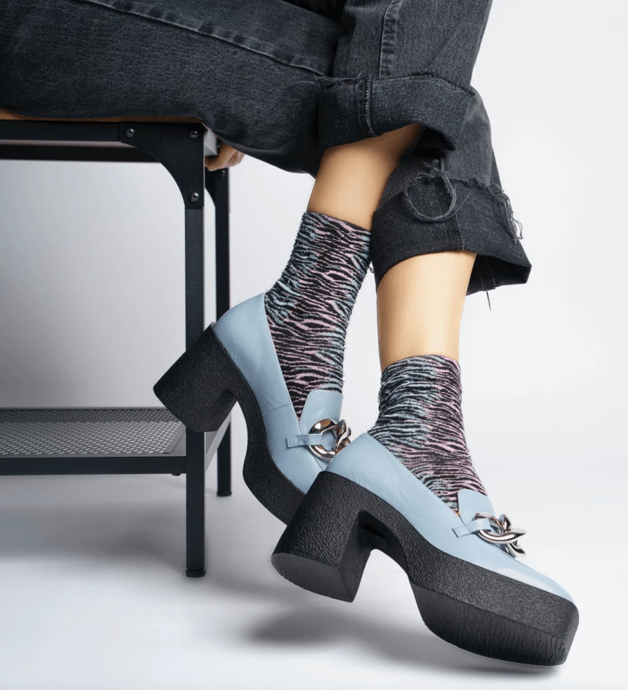 AKAADA Yo Sky Blue Chunky Loafers NEW IN 2 AKAADA Yo Sky Blue Chunky Loafers NEW IN