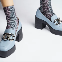 AKAADA Yo Sky Blue Chunky Loafers NEW IN 19 AKAADA Yo Sky Blue Chunky Loafers NEW IN