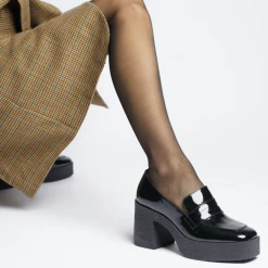 AKAADA Yoko Black Patent Leather Chunky Loafers