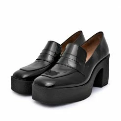 AKAADA Yoko Black Patent Leather Chunky Loafers