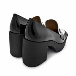 AKAADA Yoko Black White Patent Leather Chunky Loafers
