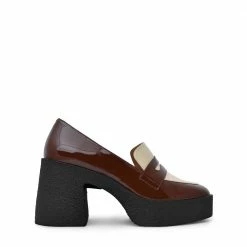 AKAADA Yoko Caramel Cream Patent Leather Chunky Loafers NEW IN