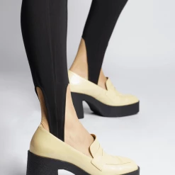 AKAADA Yoko Cream Patent Leather Chunky Loafers