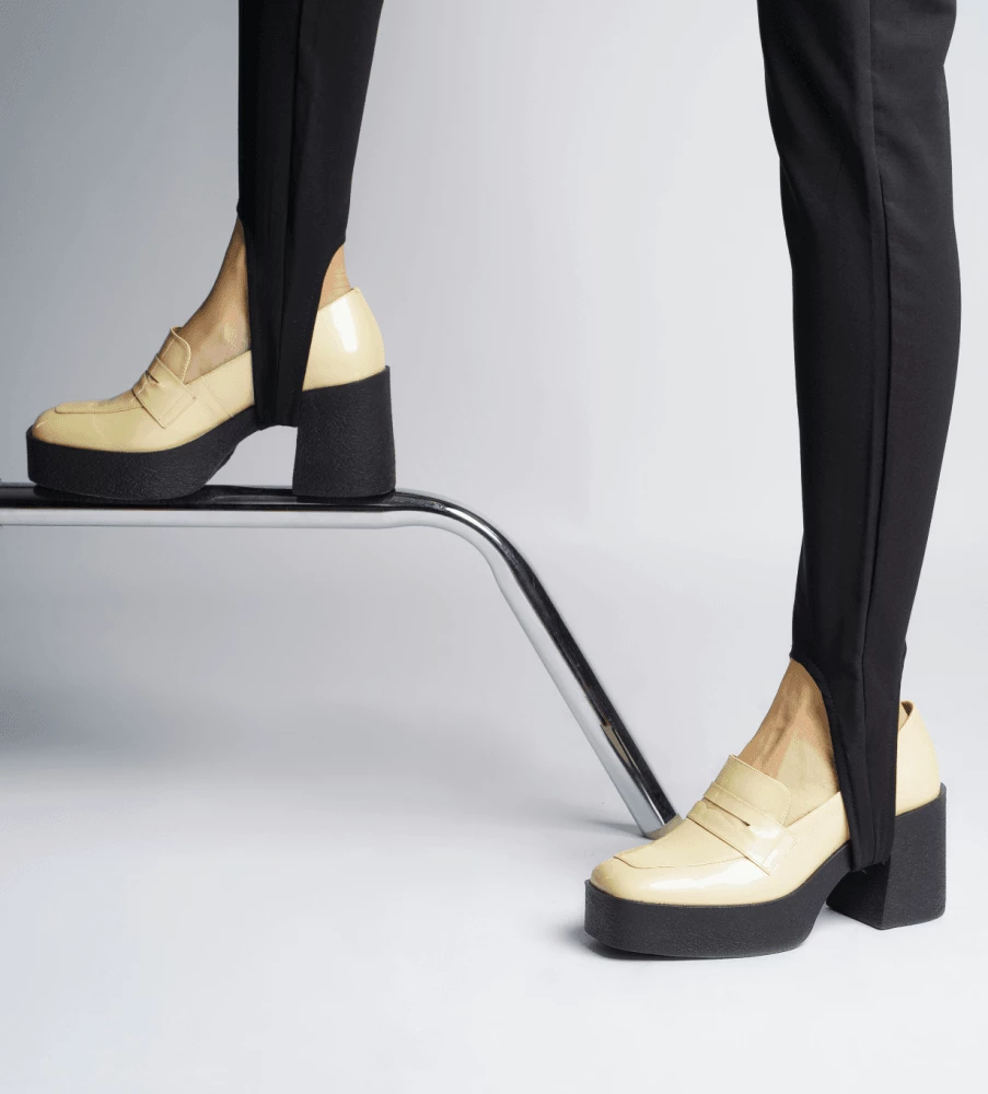 AKAADA Yoko Cream Patent Leather Chunky Loafers 4 AKAADA Yoko Cream Patent Leather Chunky Loafers