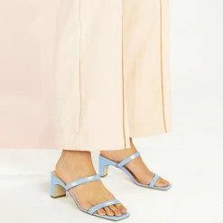AKAADA Yuki Light Blue Leather Sandals SHOES
