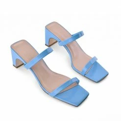 AKAADA Yuki Light Blue Leather Sandals SHOES