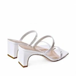 AKAADA Yuki White Patent Leather Sandals