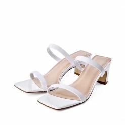 AKAADA Yuki White Patent Leather Sandals