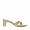 AKAADA SHOES Yumi Pistachio Croco Embossed Leather Sandals