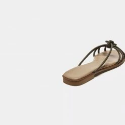 FLATTERED SHOES Yvette Leather Khaki Flat Sandals 9 FLATTERED SHOES Yvette Leather Khaki Flat Sandals