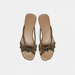 FLATTERED SHOES Yvette Leather Khaki Flat Sandals 8 FLATTERED SHOES Yvette Leather Khaki Flat Sandals