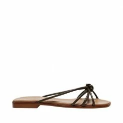 FLATTERED SHOES Yvette Leather Khaki Flat Sandals