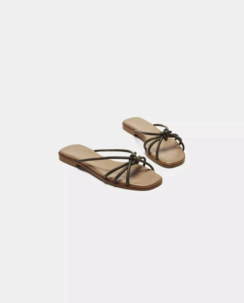 FLATTERED SHOES Yvette Leather Khaki Flat Sandals 3 FLATTERED SHOES Yvette Leather Khaki Flat Sandals